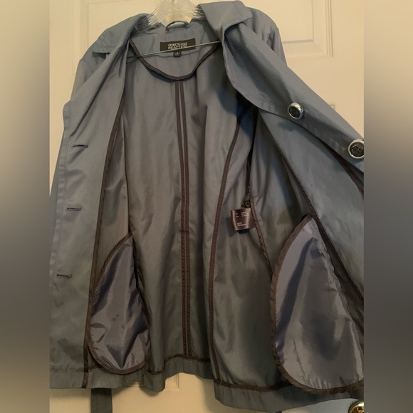 Kenneth Cole Reaction Belted Raincoat Iridescent Blue XL - Picture 4 of 9